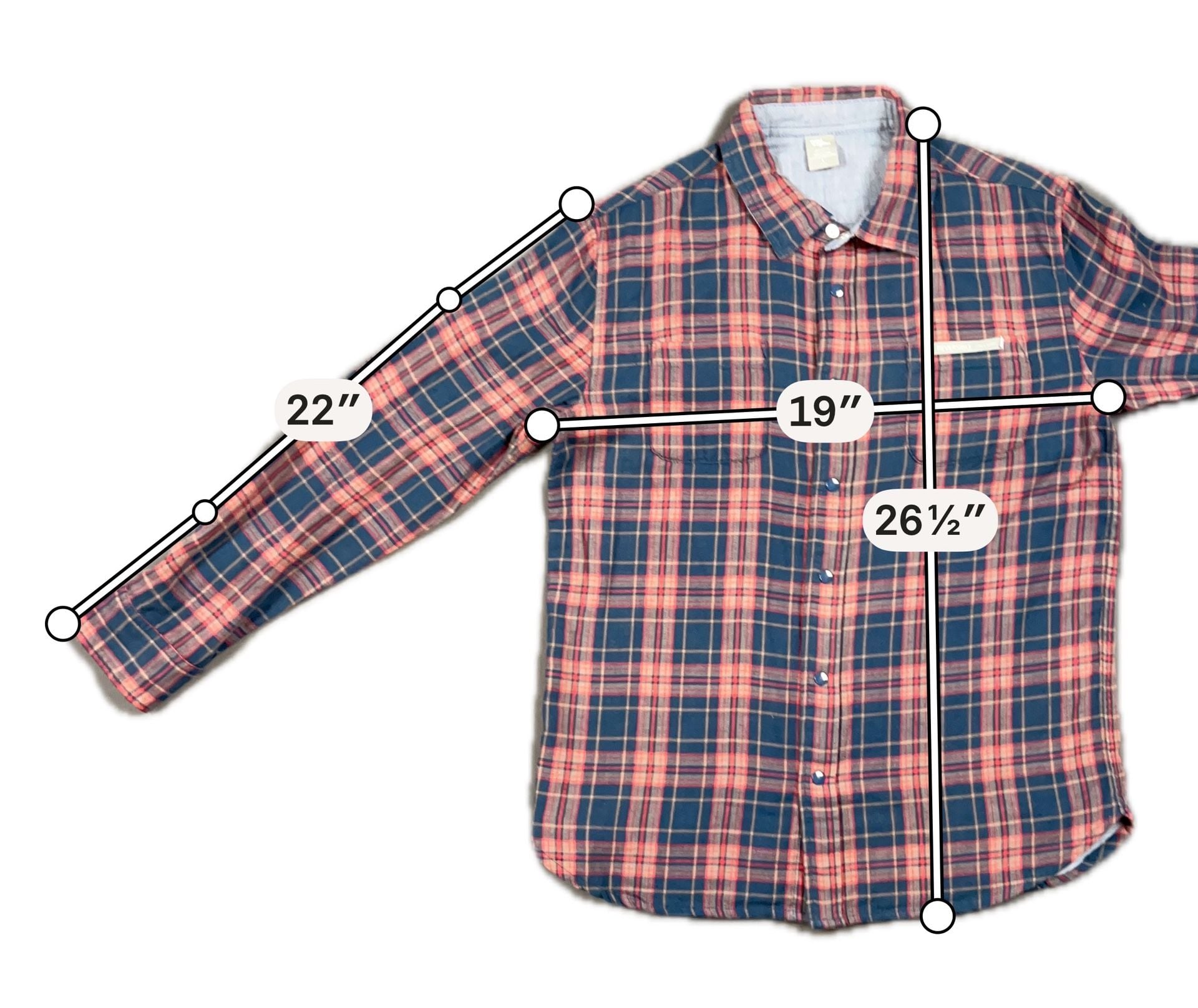 rumi + ryder Plaid Reversible Shirt Size L Red Blue Long Sleeve Button Up 3