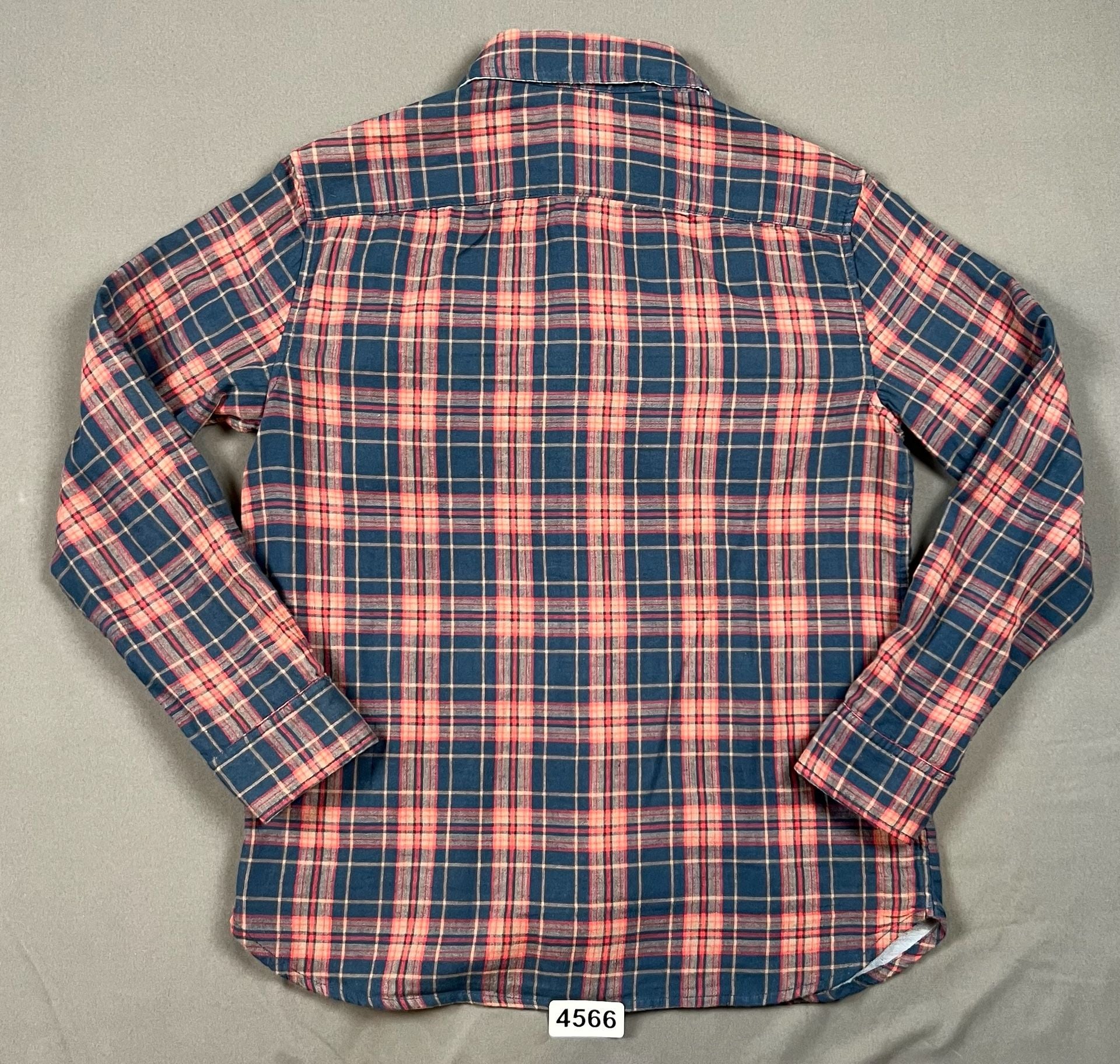 rumi + ryder Plaid Reversible Shirt Size L Red Blue Long Sleeve Button Up 6