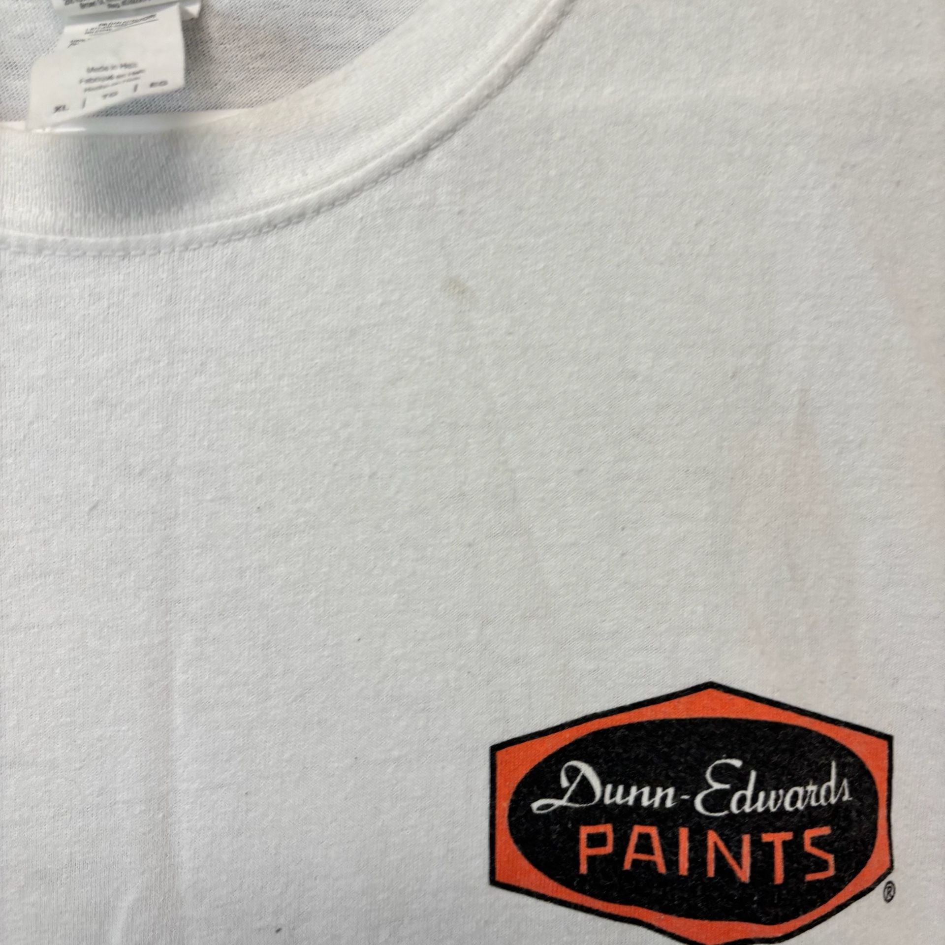 Vintage 90s Dunn-Edwards Paints Hot Rod Car Shirt XL 23x28.5 White back Hit 9