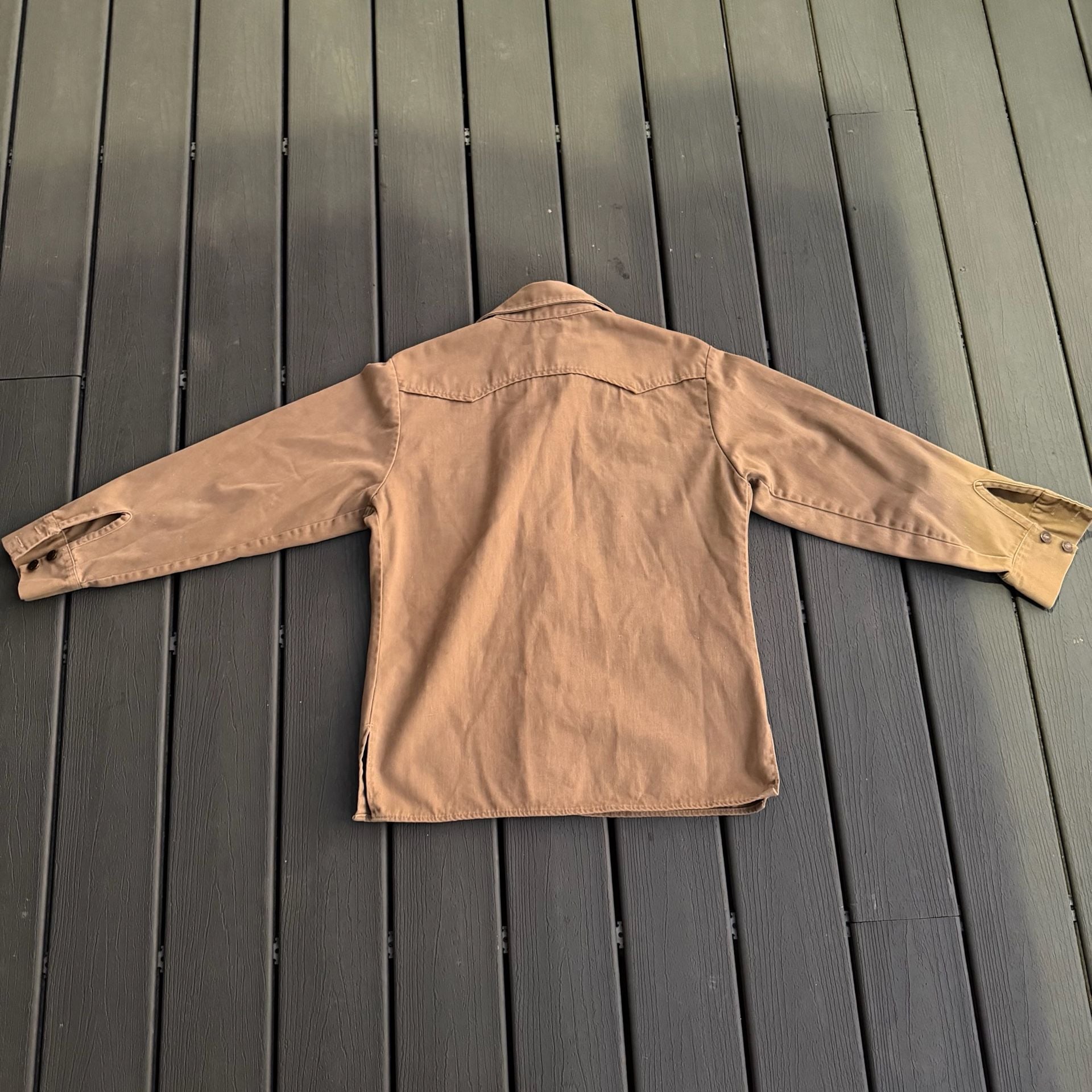 Vintage 70's Levis Two Pocket White Tab Western Barn Style Basic Button Up Shirt 8