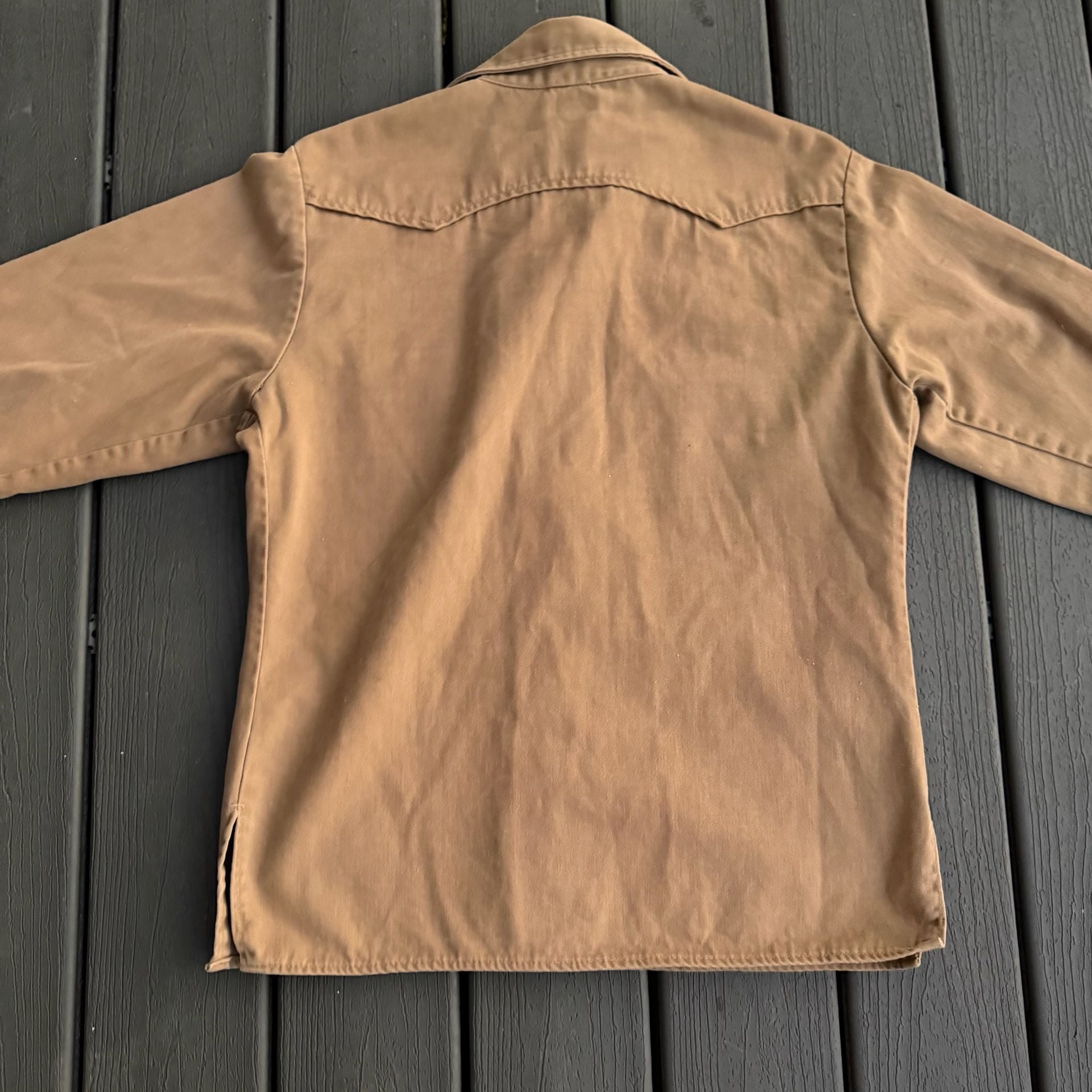 Vintage 70's Levis Two Pocket White Tab Western Barn Style Basic Button Up Shirt 9