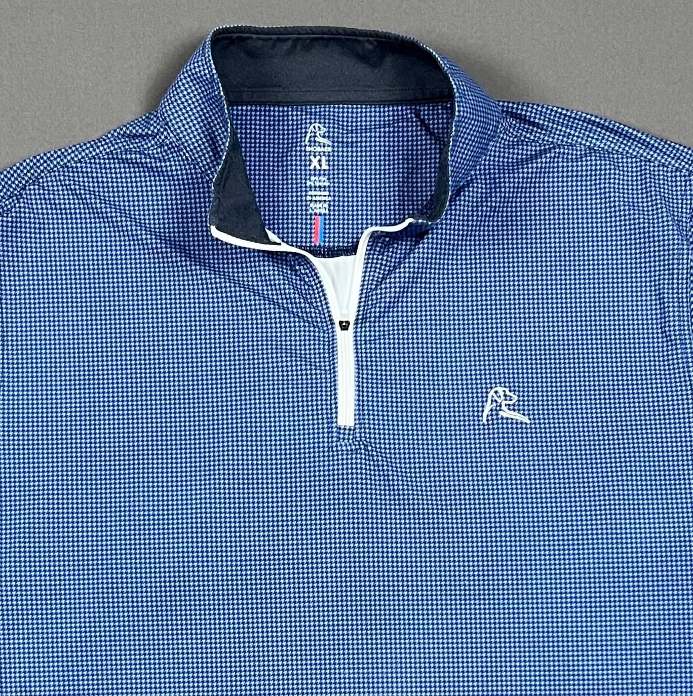 Rhoback 1/4 Zip Pullover Size XL Blue Houndstooth Performance Golf 2