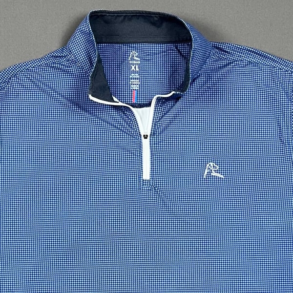 Rhoback 1/4 Zip Pullover Size XL Blue Houndstooth Performance Golf