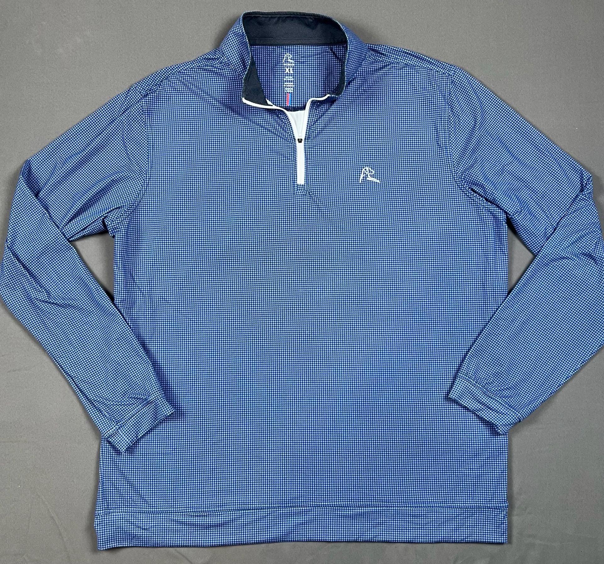 Rhoback 1/4 Zip Pullover Size XL Blue Houndstooth Performance Golf 3
