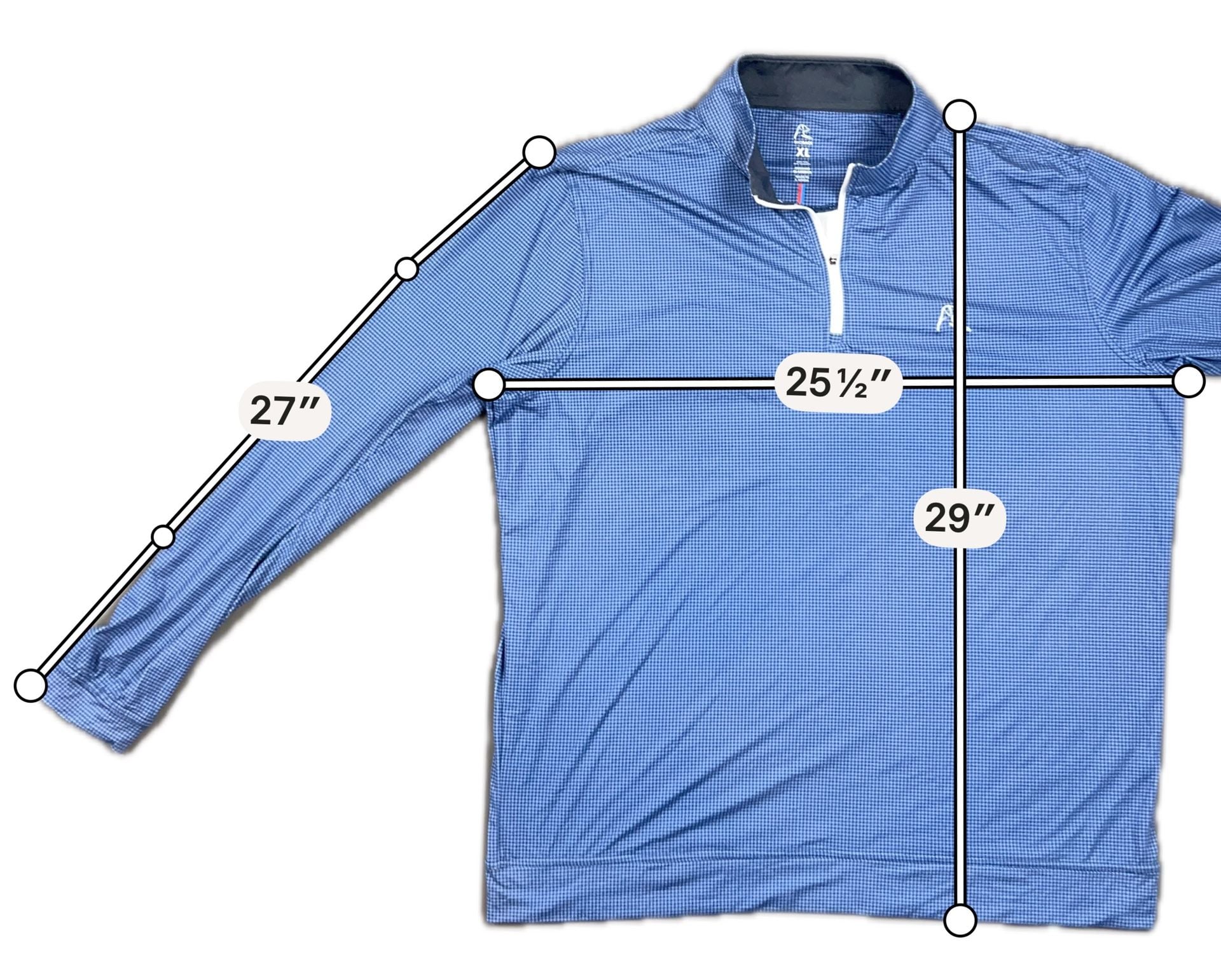 Rhoback 1/4 Zip Pullover Size XL Blue Houndstooth Performance Golf 6