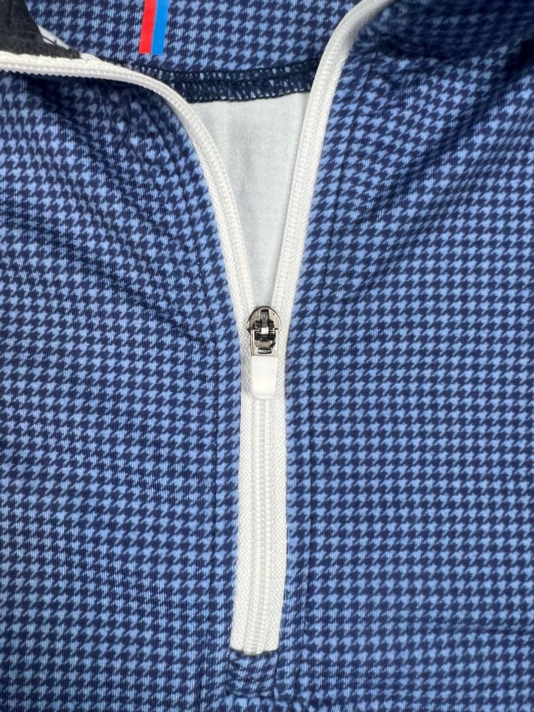 Rhoback 1/4 Zip Pullover Size XL Blue Houndstooth Performance Golf 9