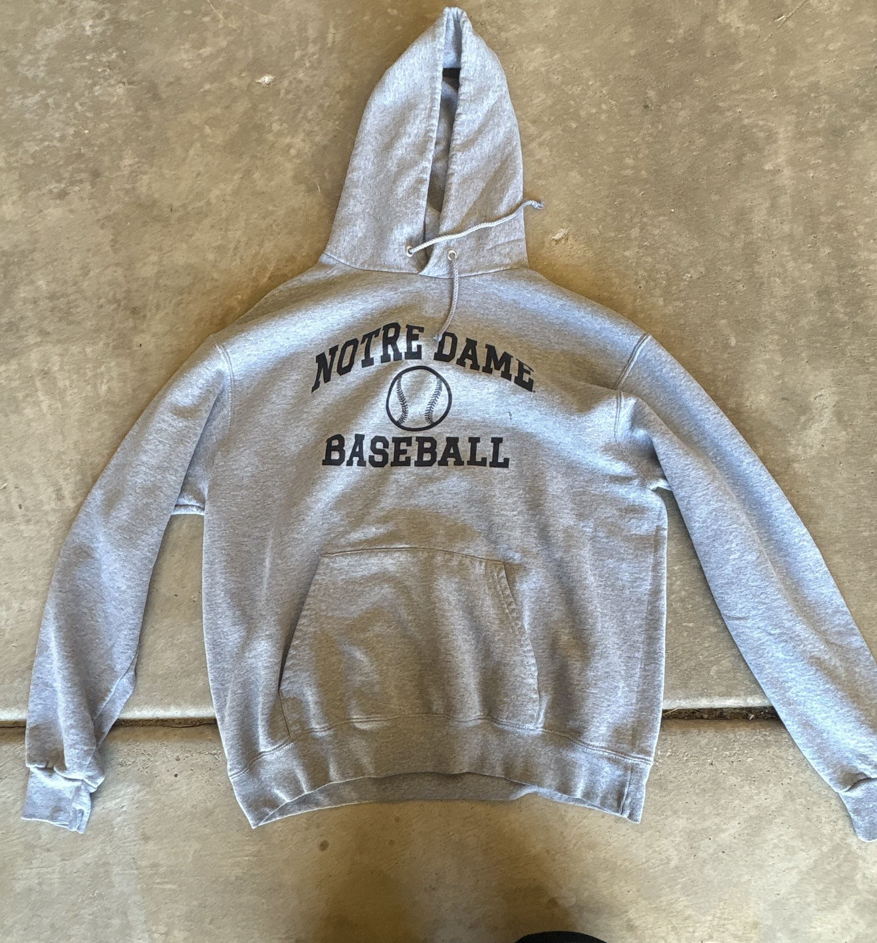 Notre Dame Baseball Graphic Pullover Hoodie Gray 2