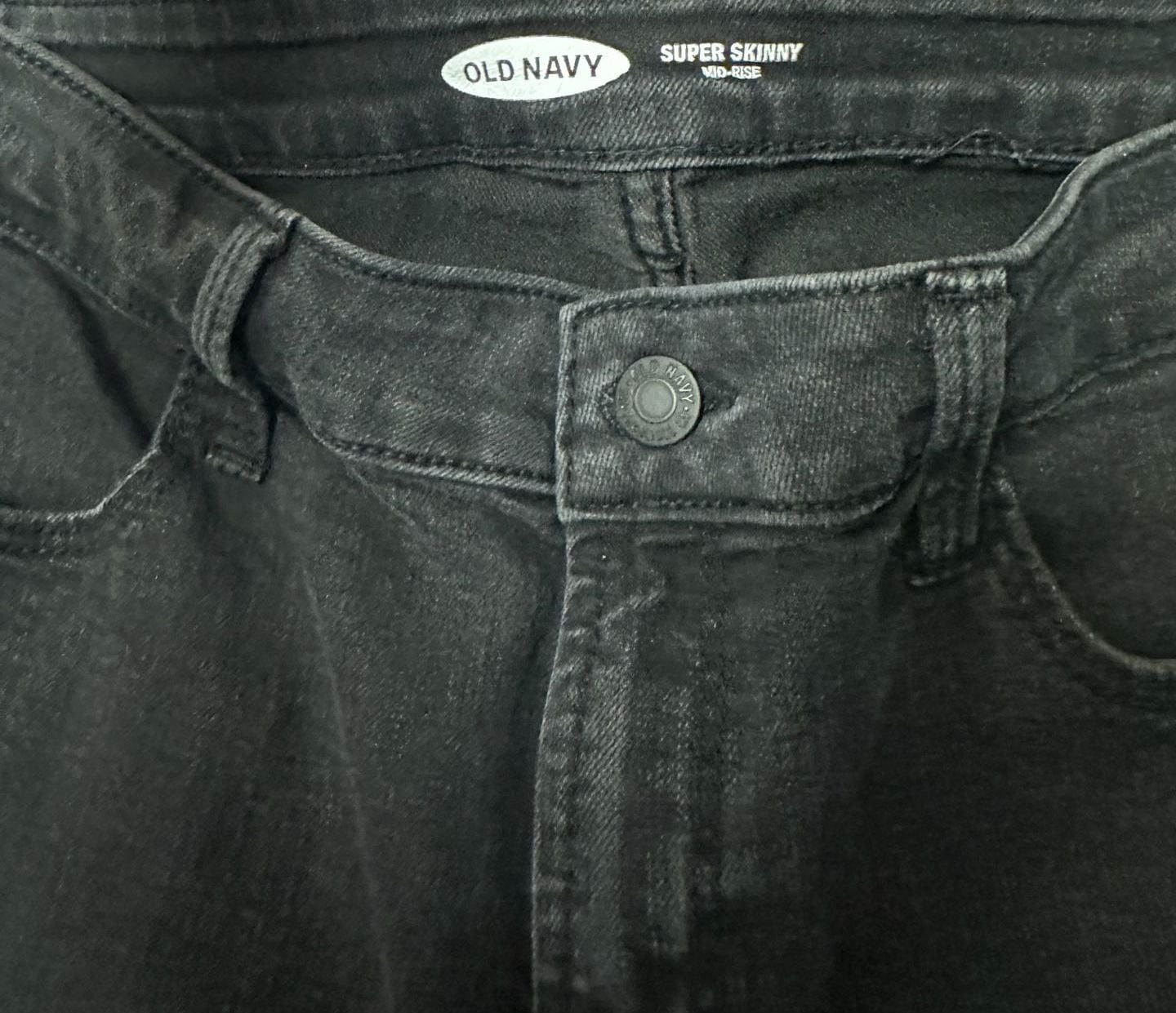 Old Navy Super Skinny Mid-Rise Jeans Size 6 Black Denim Pants 3