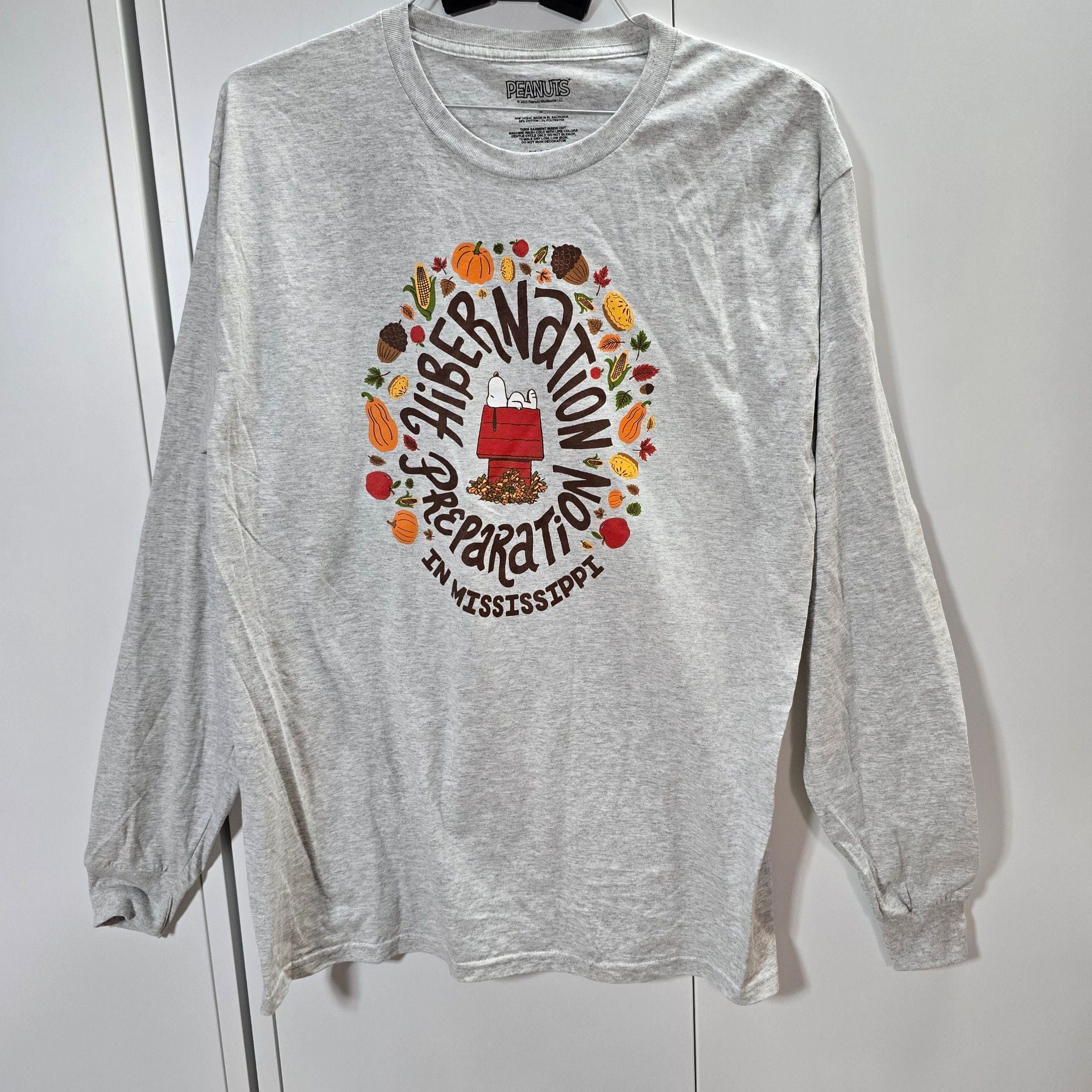 Peanuts Snoopy Long Sleeve Shirt Size L 2