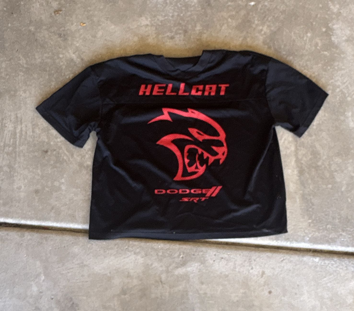 Dodge Hellcat SRT Jersey Size L Black Graphic Muscle Car Tee 2