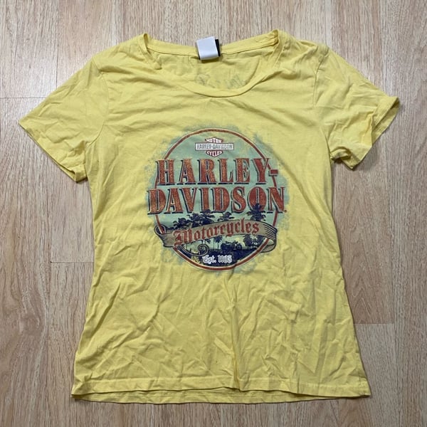 Harley-Davidson Graphic T-Shirt X-Large Yellow Nassau Bahamas