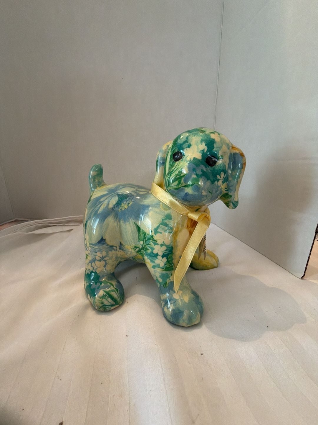 Joan Baker Designs Porcelain Patchworks Puppy Figurine 1