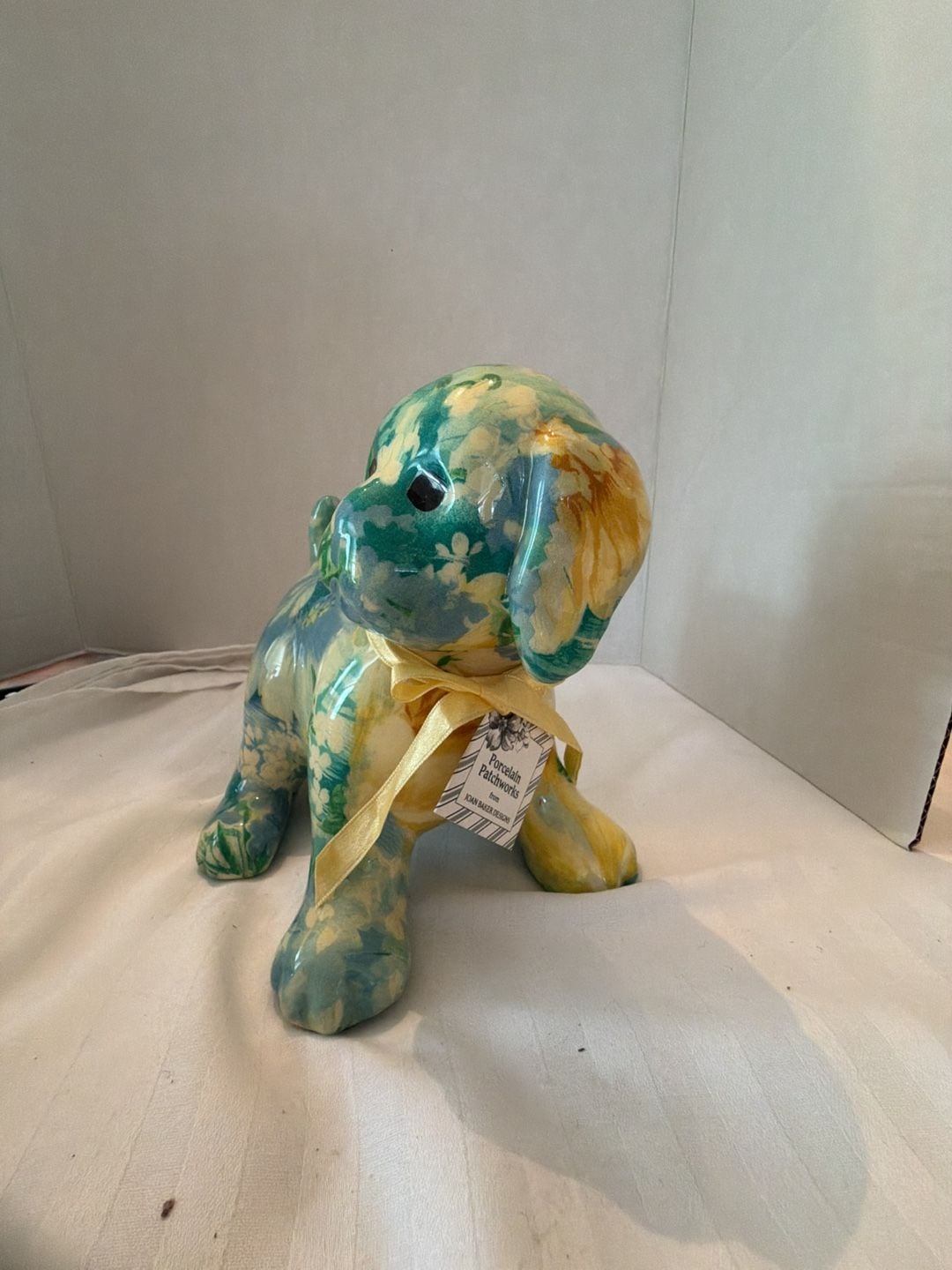 Joan Baker Designs Porcelain Patchworks Puppy Figurine 2
