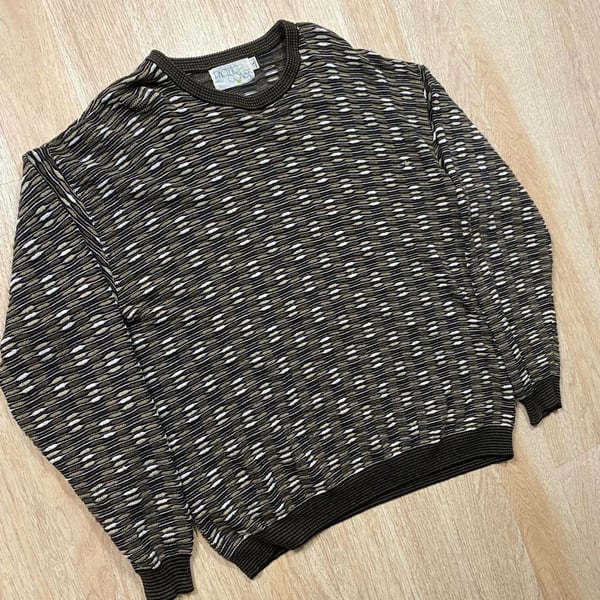 Pacific Coast Golfwear Sweater Size L Brown Multicolor Knit Pullover