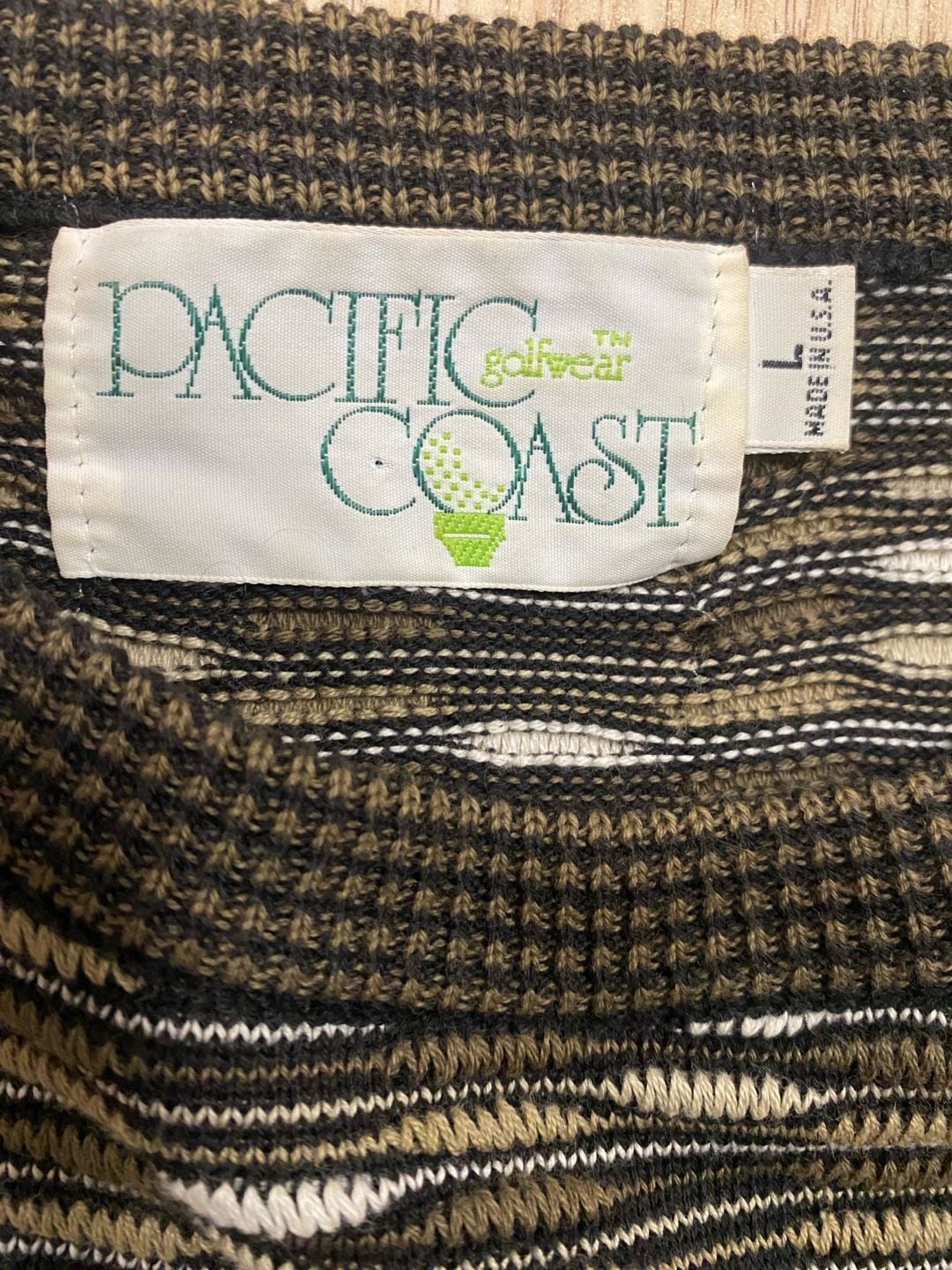 Pacific Coast Golfwear Sweater Size L Brown Multicolor Knit Pullover 4