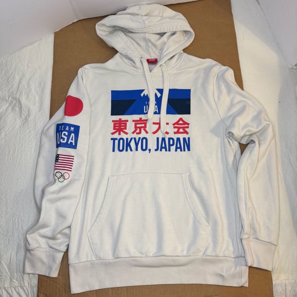 Team Apparel Tokyo Japan Olympic Hoodie Size M White