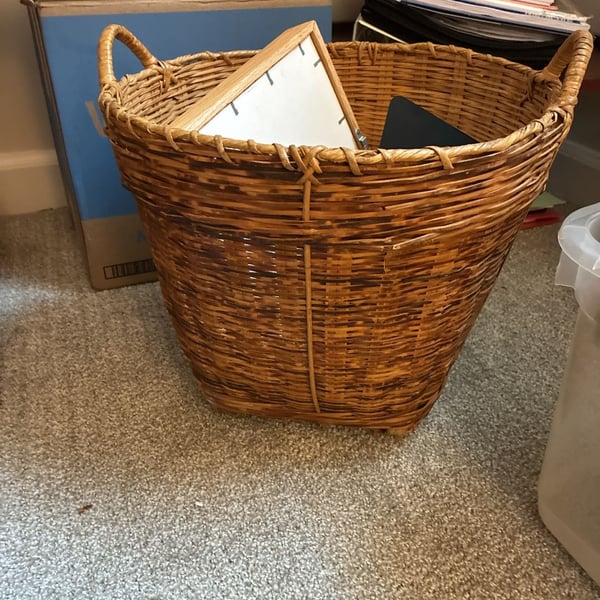Handwoven Wicker Wicker Storage Basket with Dual Handles