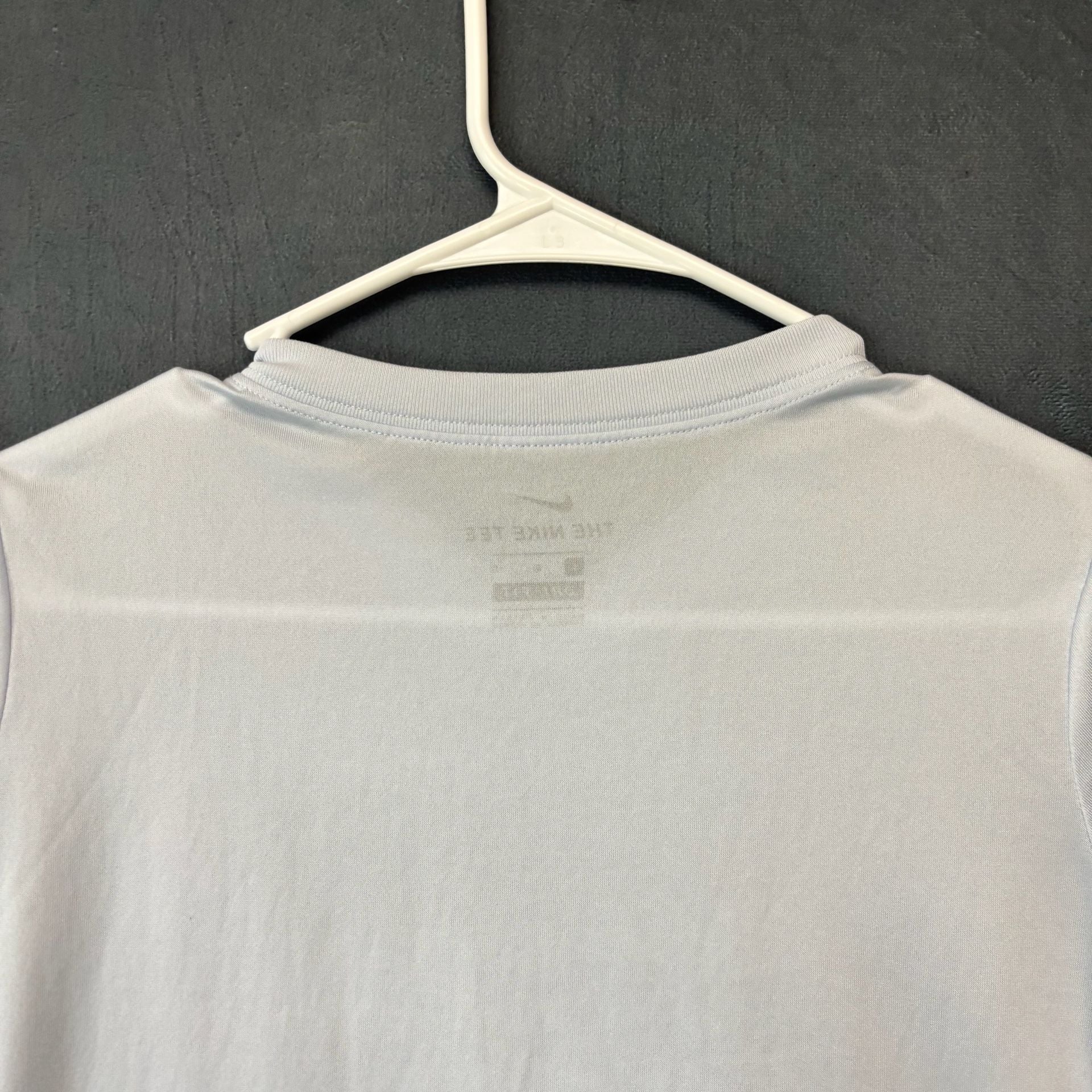 Nike Dri-Fit V-Neck T-Shirt Size Youth L Light Blue Logo Graphic Top 8
