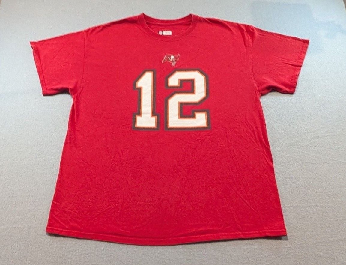 NFL Team Apparel Tampa Bay Buccaneers Tom Brady 12 T-Shirt Size XL Red 2