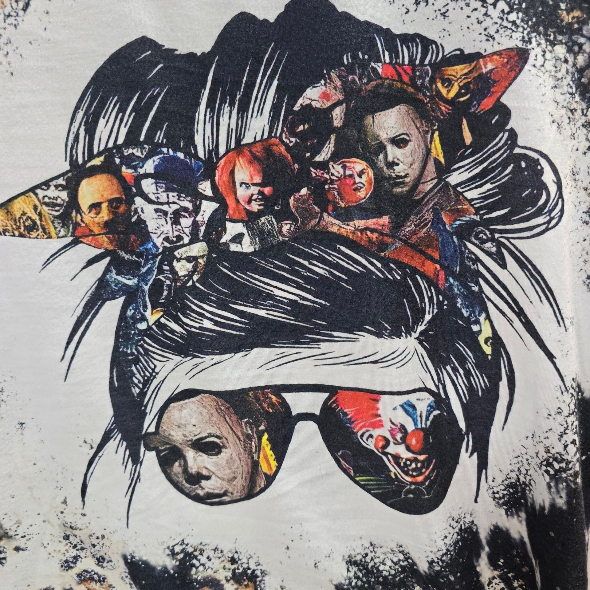Horror Character Messy Bun Leopard T-Shirt 3