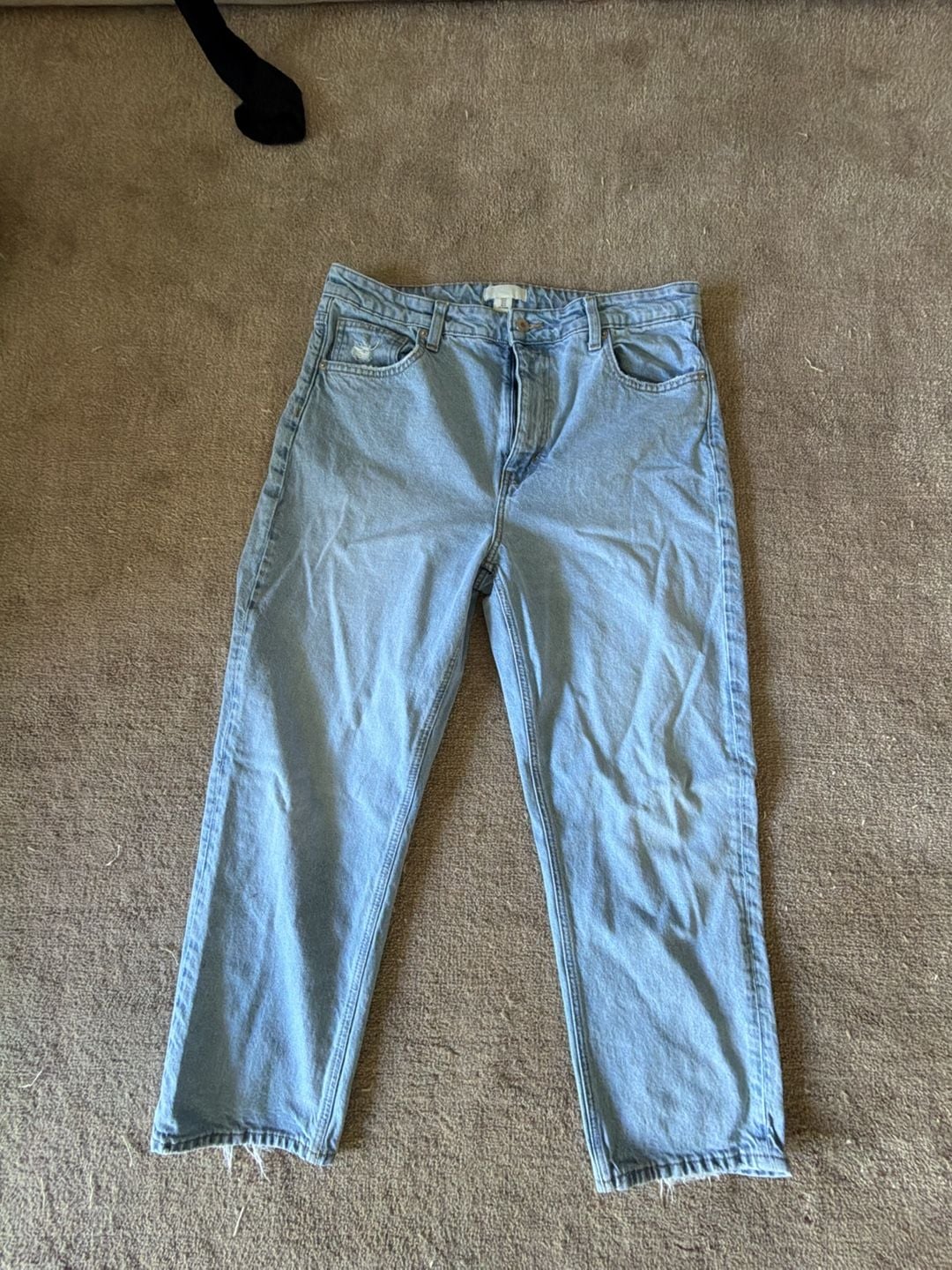 H&M Straight Leg Jeans Size US 14 Light Wash Denim 2