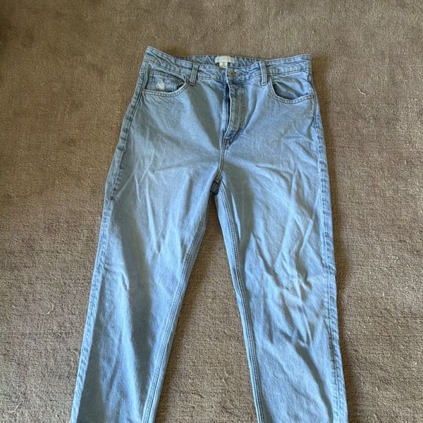 H&M Straight Leg Jeans Size US 14 Light Wash Denim