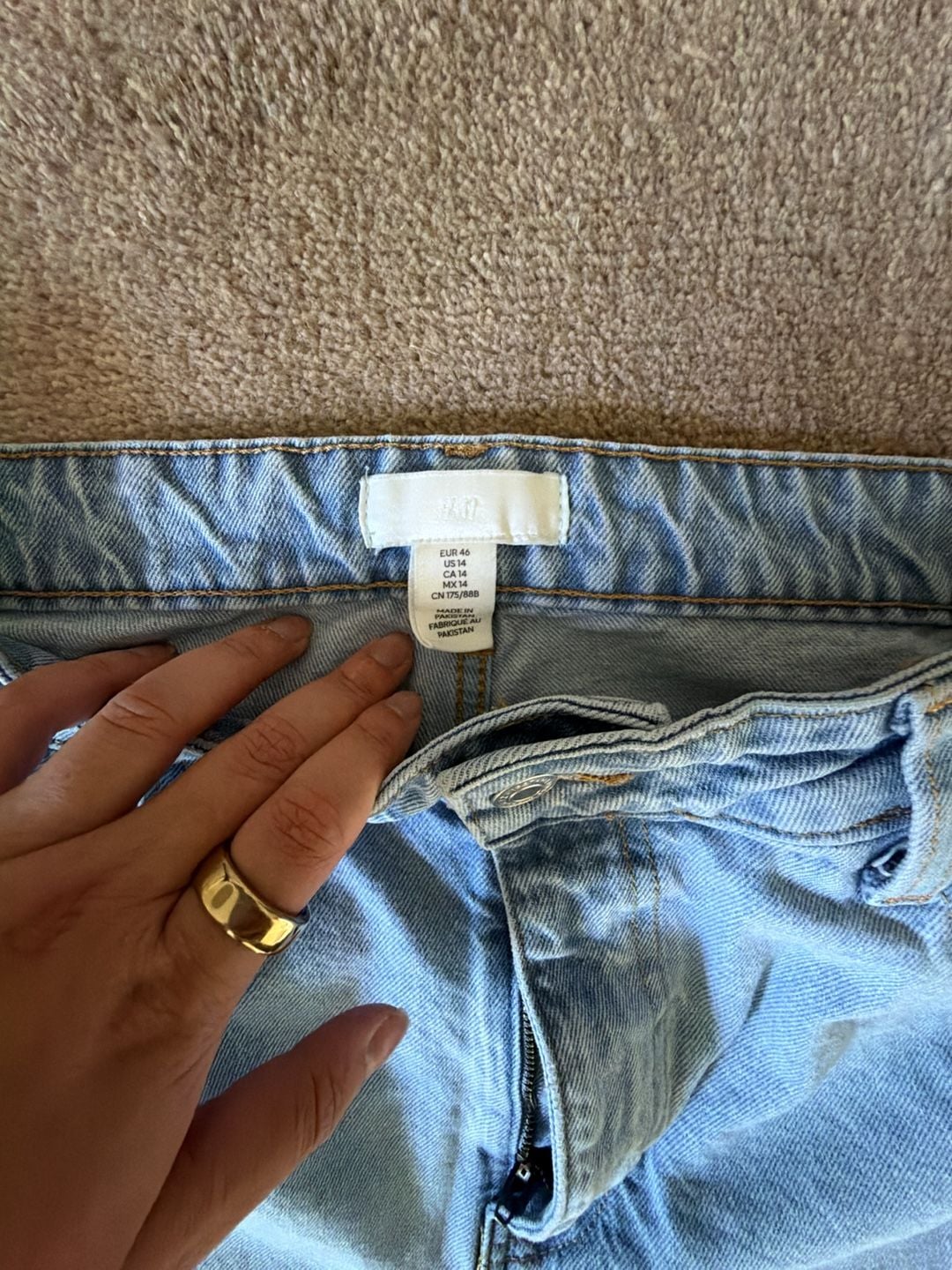 H&M Straight Leg Jeans Size US 14 Light Wash Denim 3