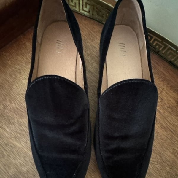 J.Jill Black Velvet Loafers Size 6.5