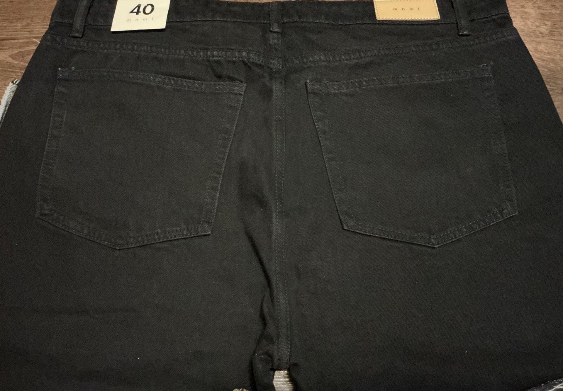 MNML Black Multi-Fabric Patchwork Distressed Denim Jeans 8