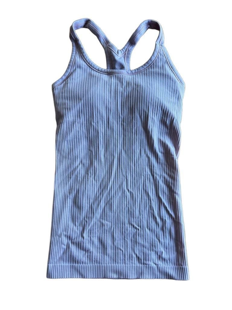 Lululemon Ebb to Street Tank Top Size 2 Lavender Frost Ribbed Y-Back Built-In Bra 7
