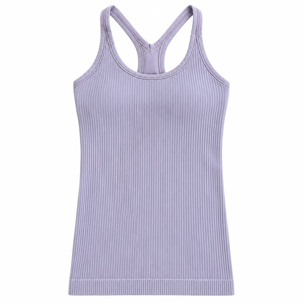 Lululemon Ebb to Street Tank Top Size 2 Lavender Frost Ribbed Y-Back Built-In Bra