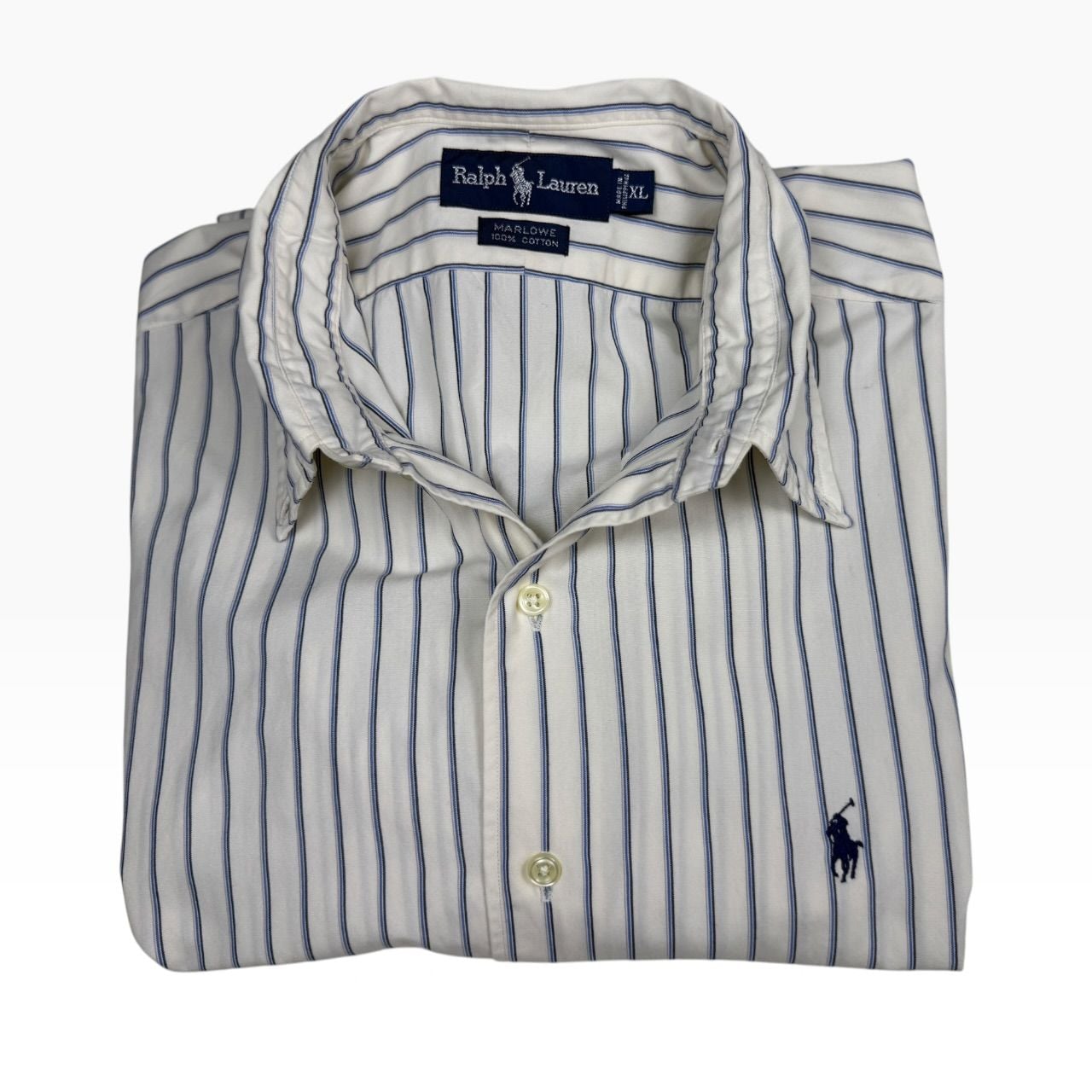 Ralph Lauren Marlowe Striped Button Down Shirt XL 100% Cotton 2