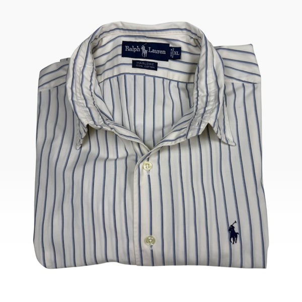 Ralph Lauren Marlowe Striped Button Down Shirt XL 100% Cotton