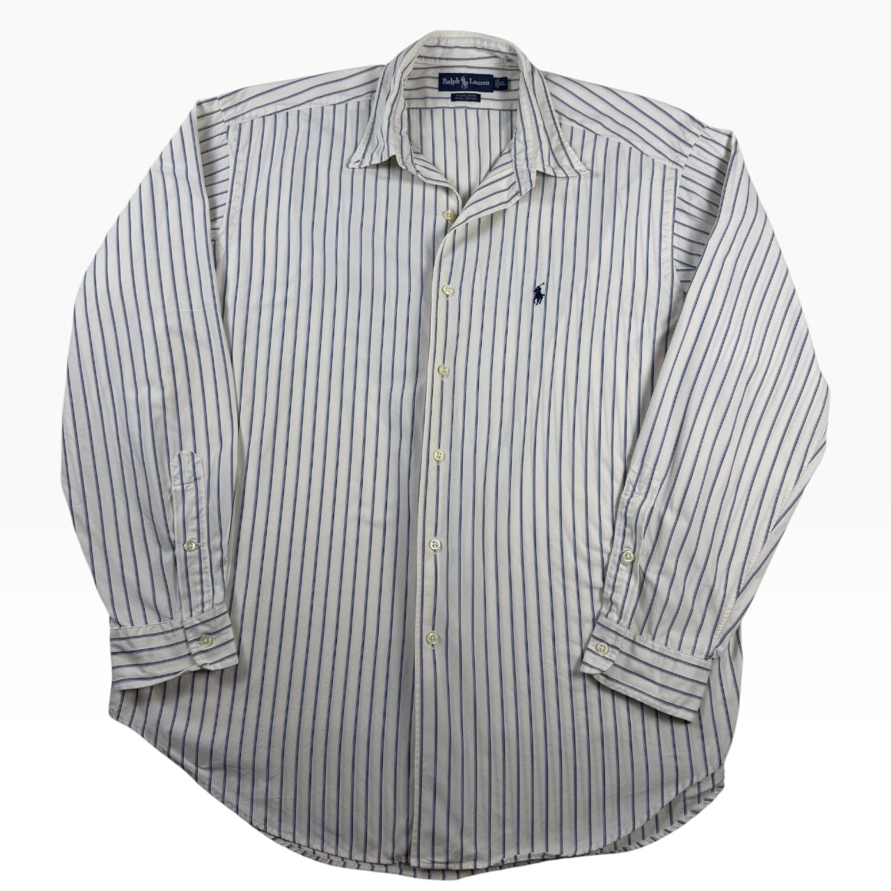 Ralph Lauren Marlowe Striped Button Down Shirt XL 100% Cotton 3