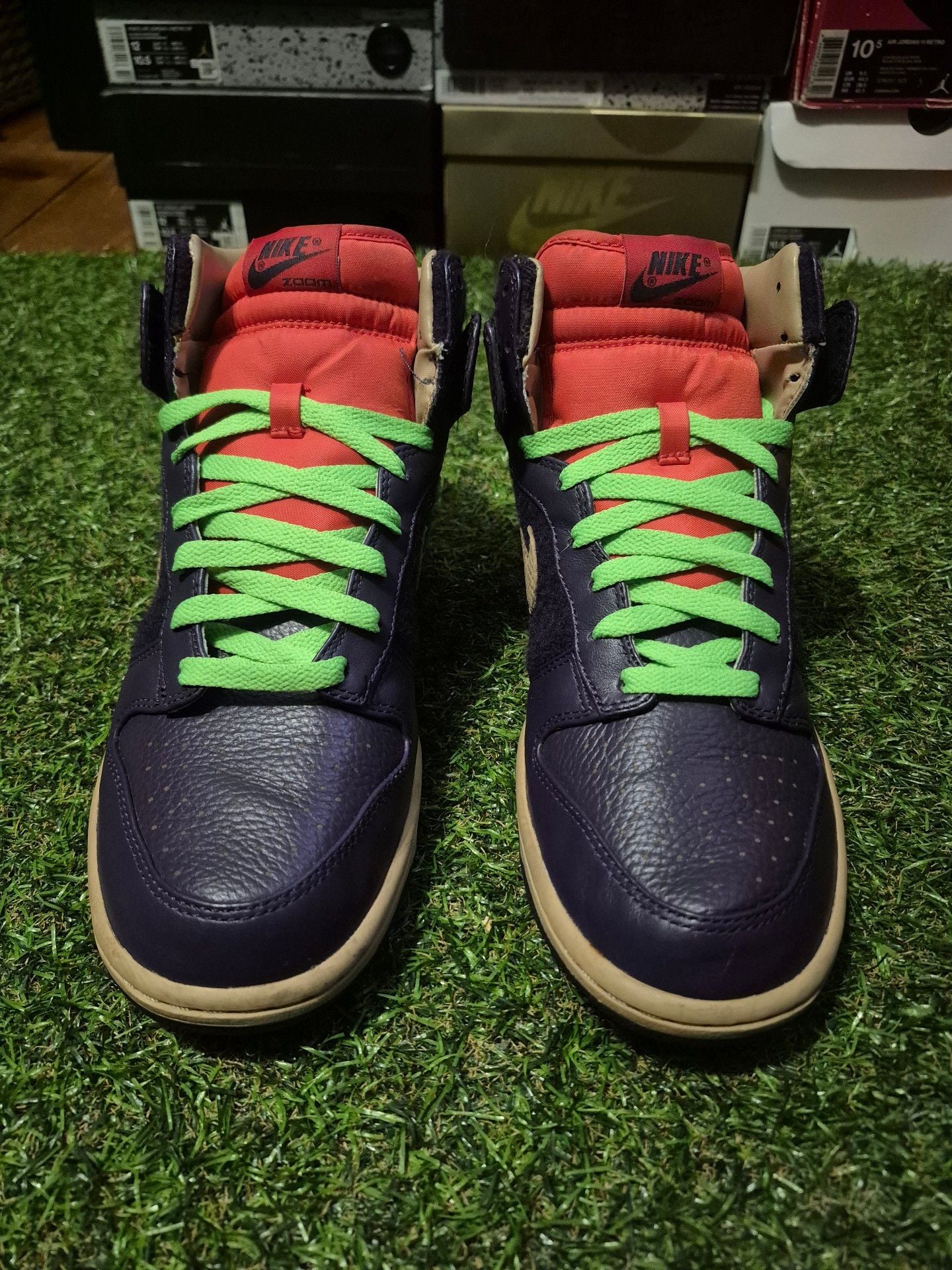 Nike Dunk High Premium Zoom Purple Lime 4
