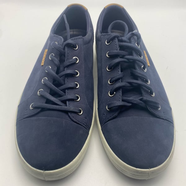 Ecco Soft 7 Size 41 Blue Nubuck Leather Sneakers