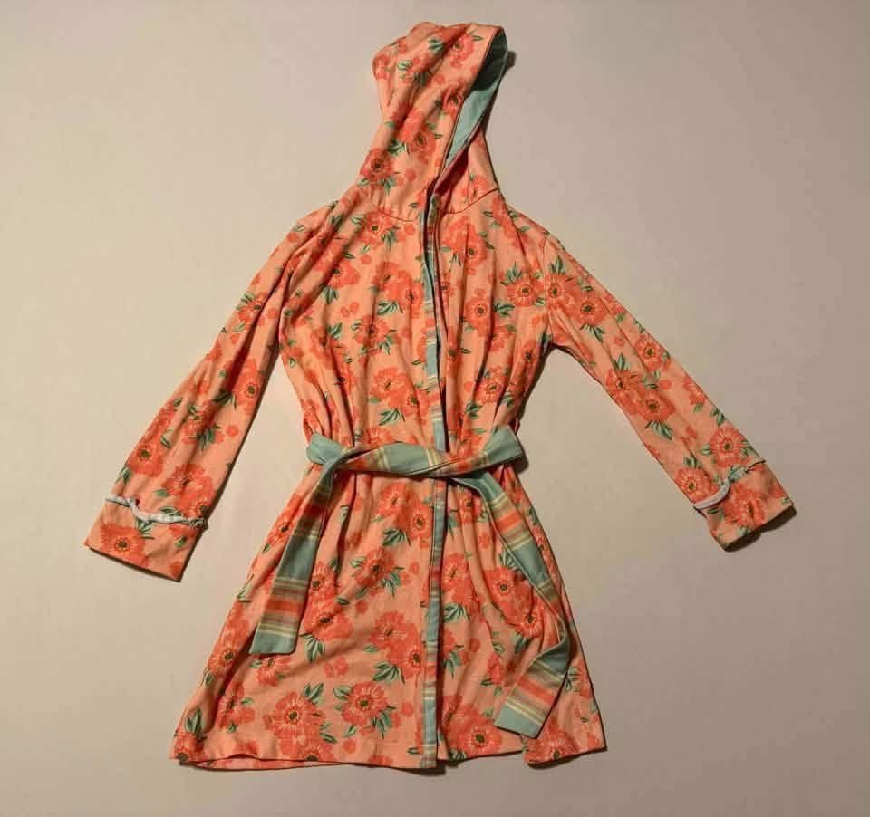 Matilda Jane Summer Showers Floral Hooded Robe Peach Girls size 8-10 1