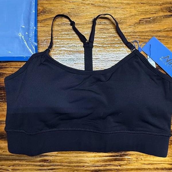 Nirlon Sports Bra Size 10 Black Y-Back