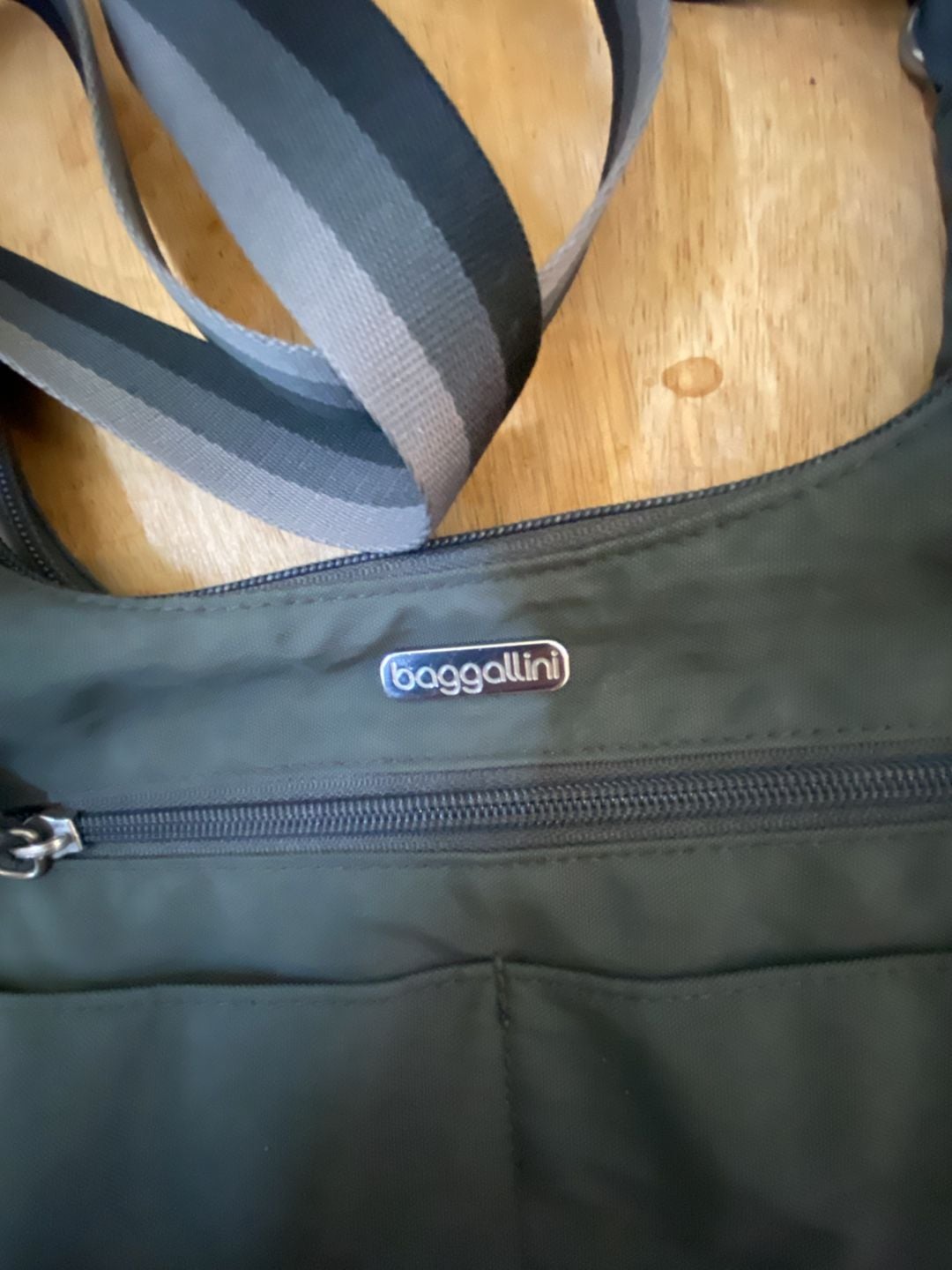 Baggallini On Track Crossbody Bag Green Nylon 3