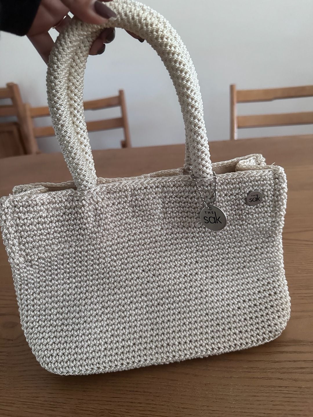 The Sak Crochet Knit Handbag Off-White 2