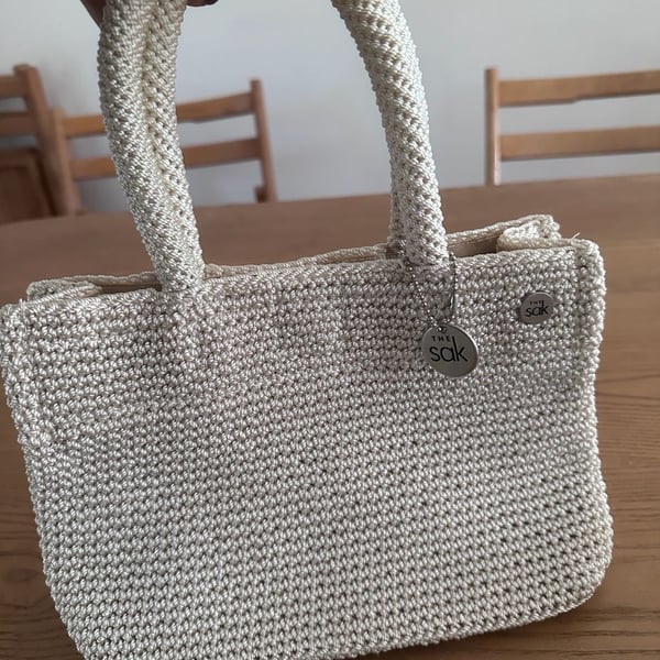 The Sak Crochet Knit Handbag Off-White