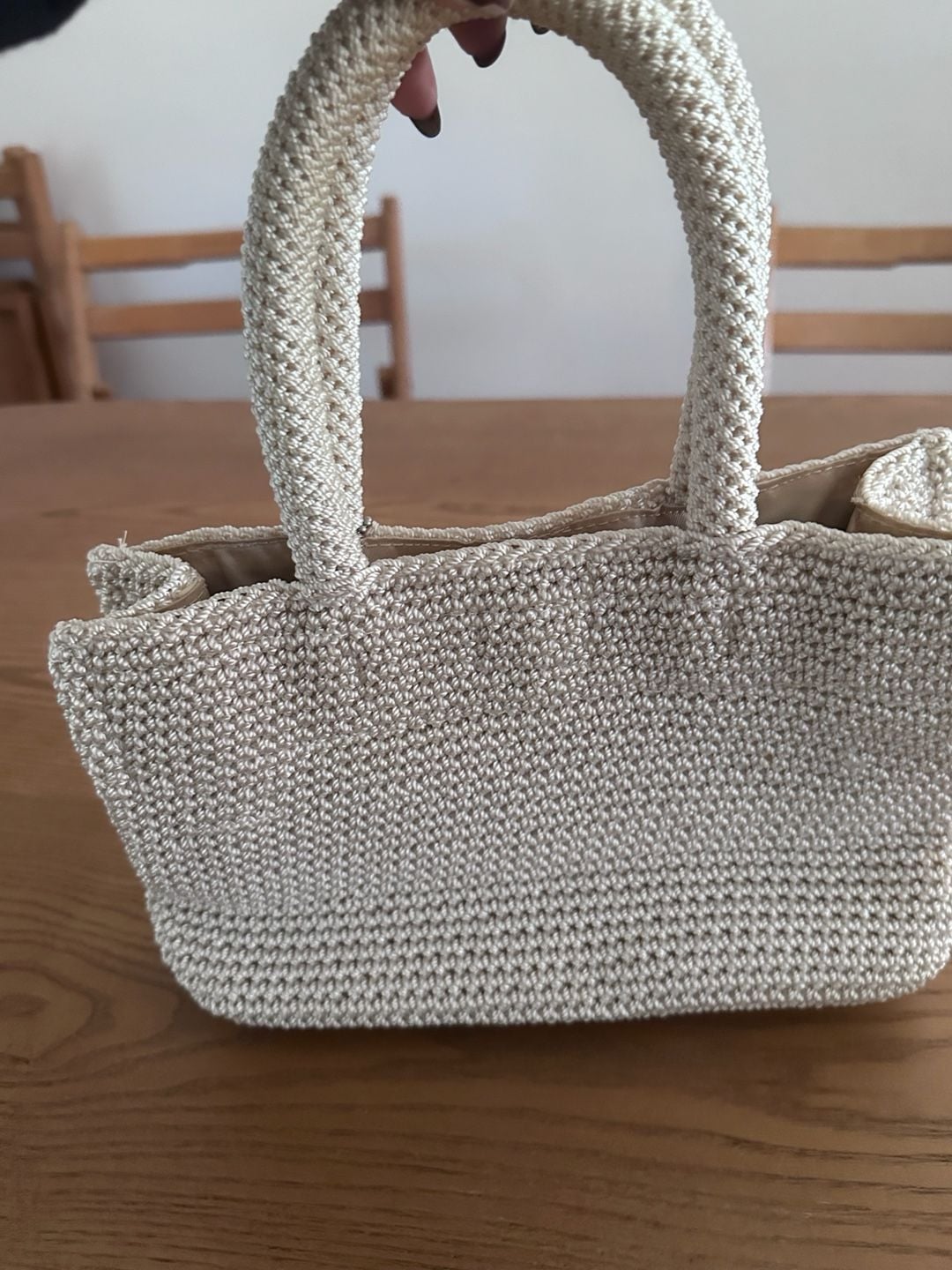 The Sak Crochet Knit Handbag Off-White 4