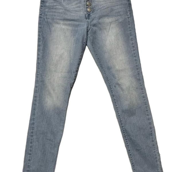 D.Jeans Skinny Jeans Size 6 Light Wash Button Fly Distressed Hem