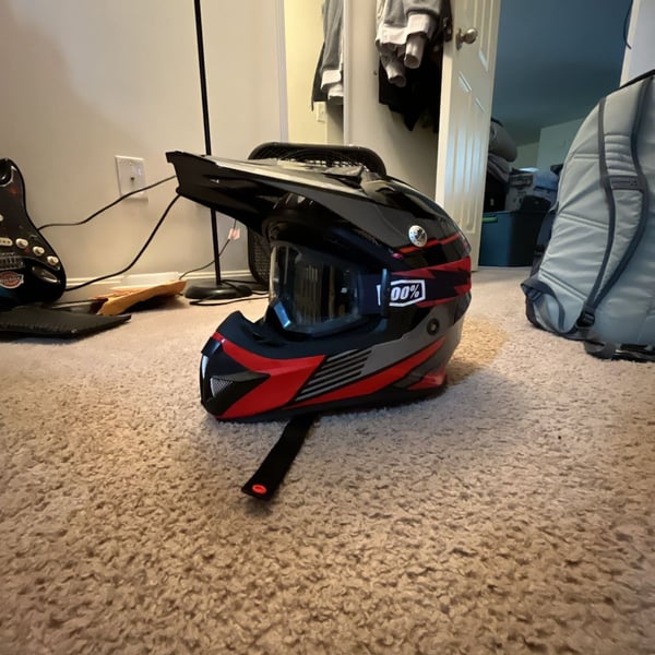 BILT Amped Evo Off-Road Helmet Size S Black Red DOT ECE