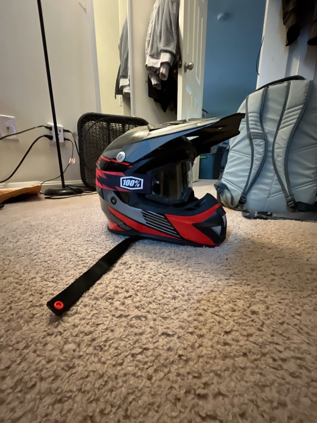 BILT Amped Evo Off-Road Helmet Size S Black Red DOT ECE 3