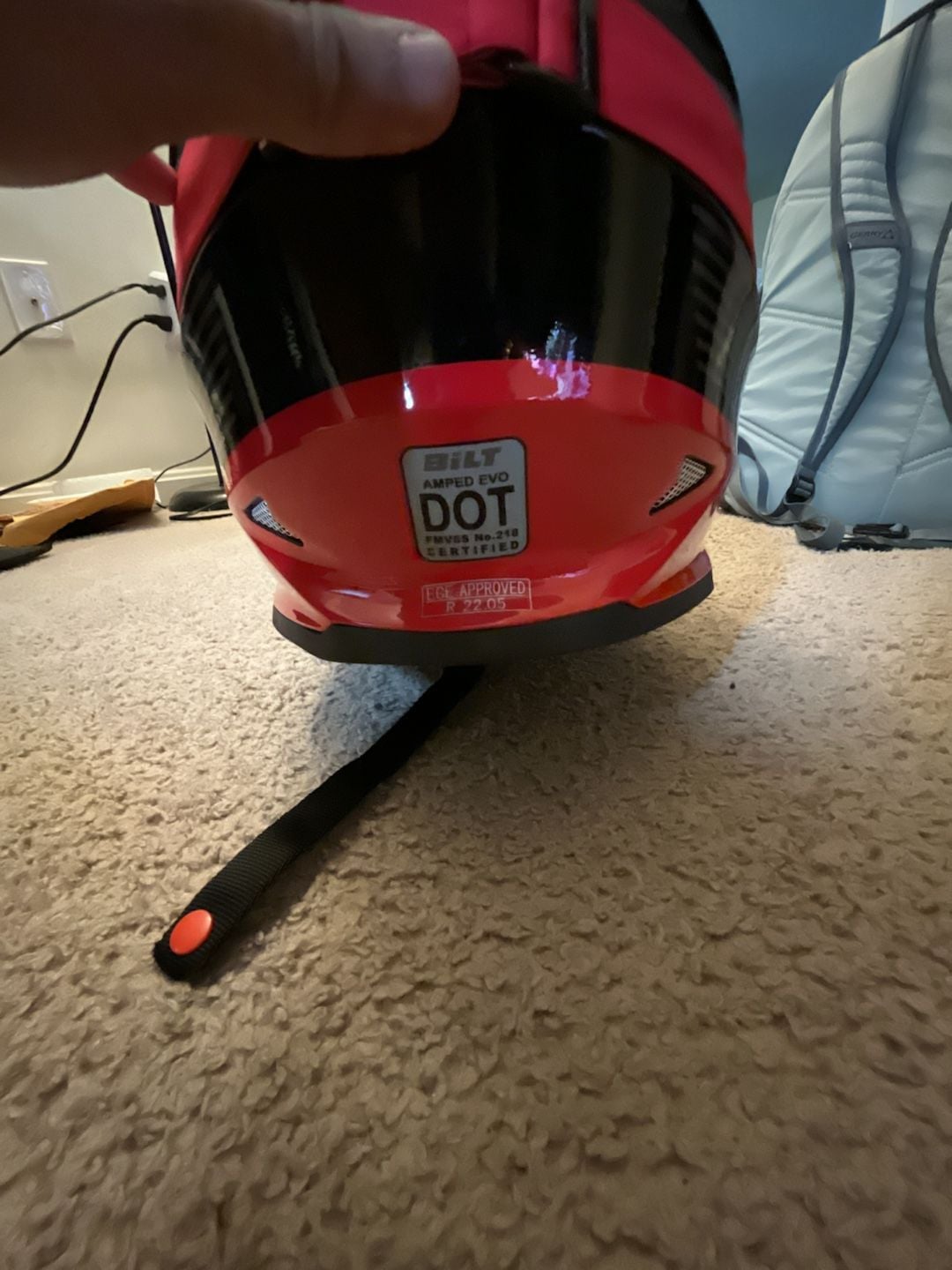 BILT Amped Evo Off-Road Helmet Size S Black Red DOT ECE 4
