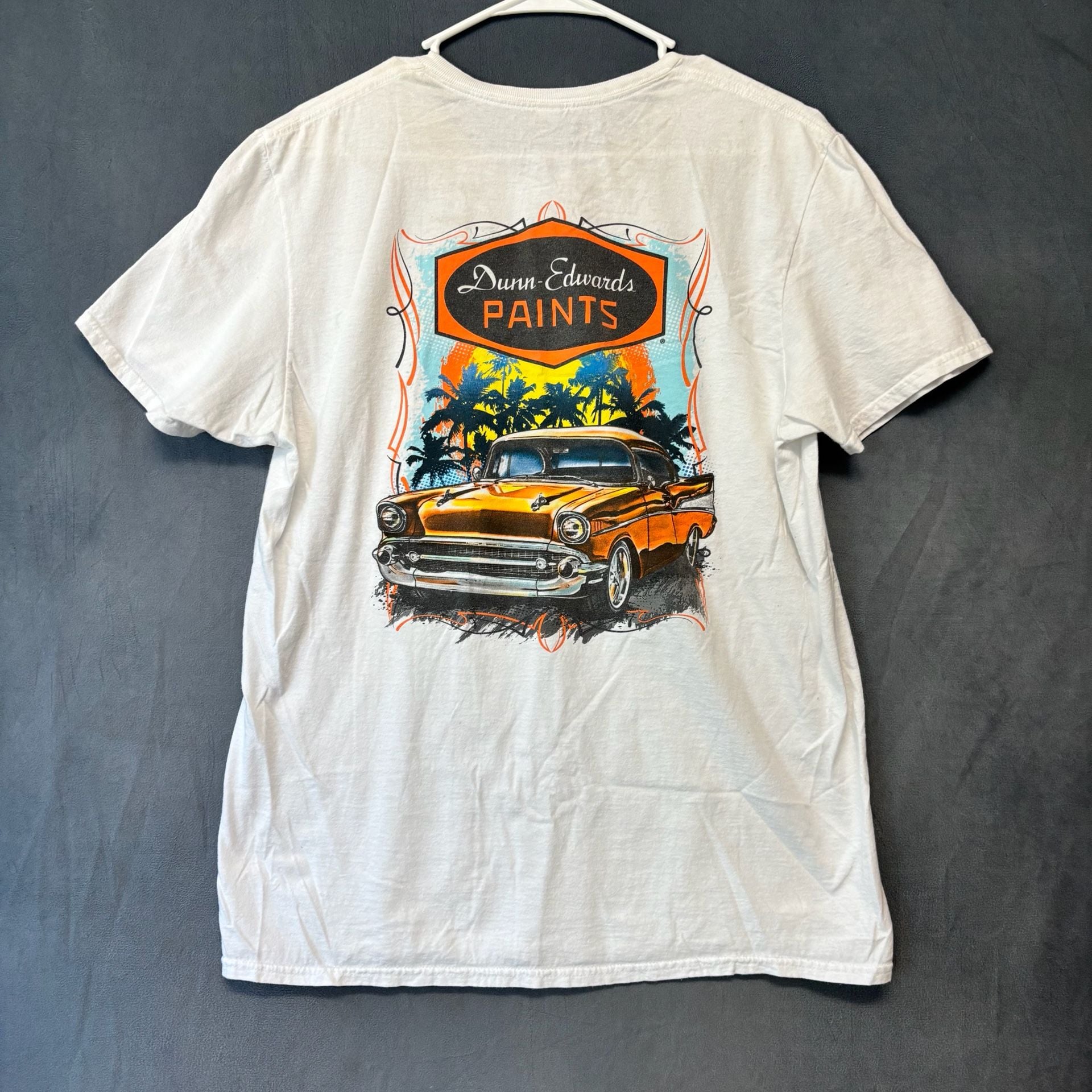 Fruit of the Loom T Shirt Dunn Edwards Paint Hot Rod Mens Large Back Hit 7