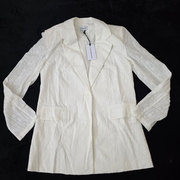 WeWoreWhat White Eyelet Blazer Tailored Jacket New with Tags XS Boho Chic
