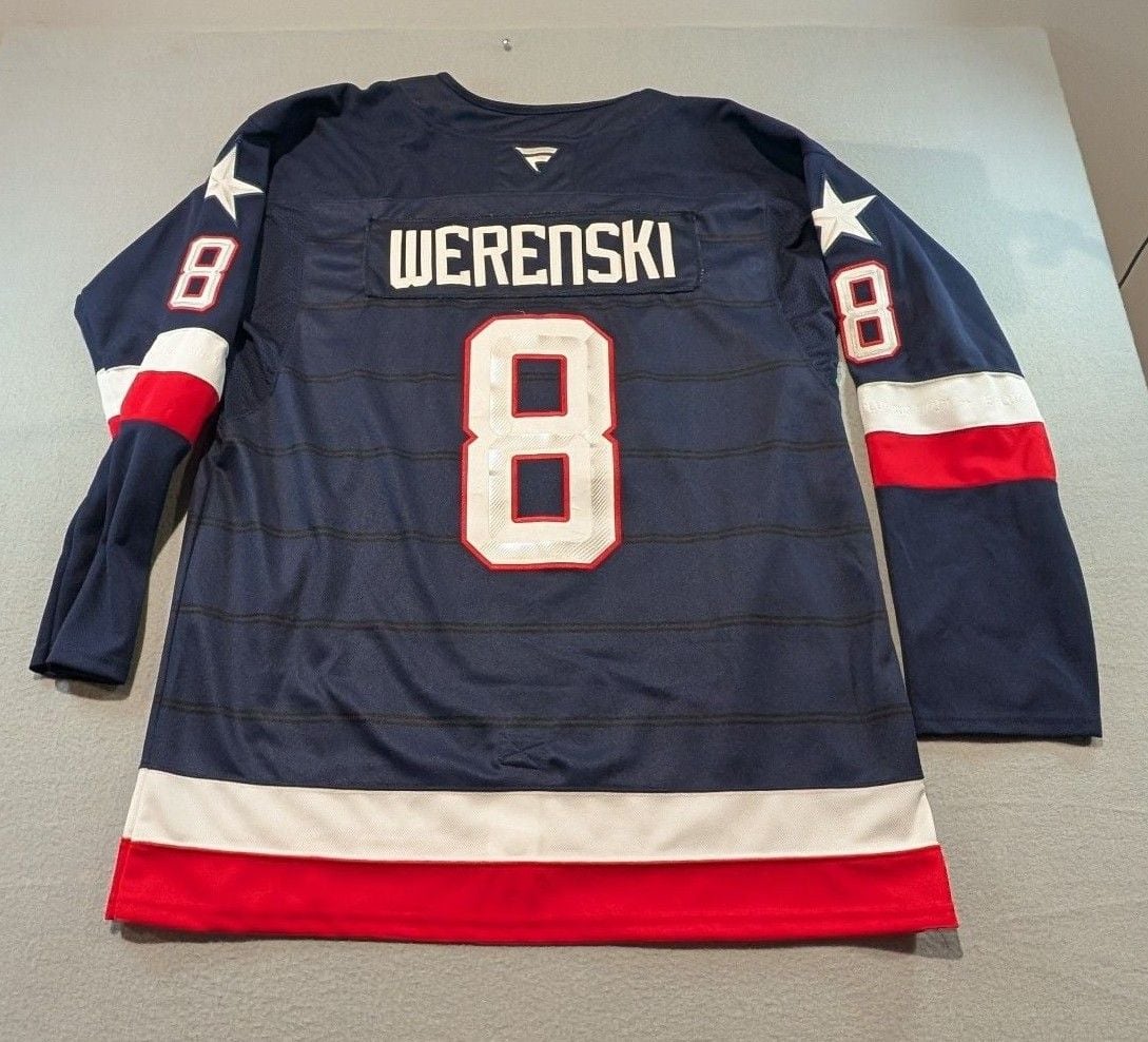 Fanatics Werenski USA 4 Nations Face-Off Jersey Size 54 Blue Hockey 7