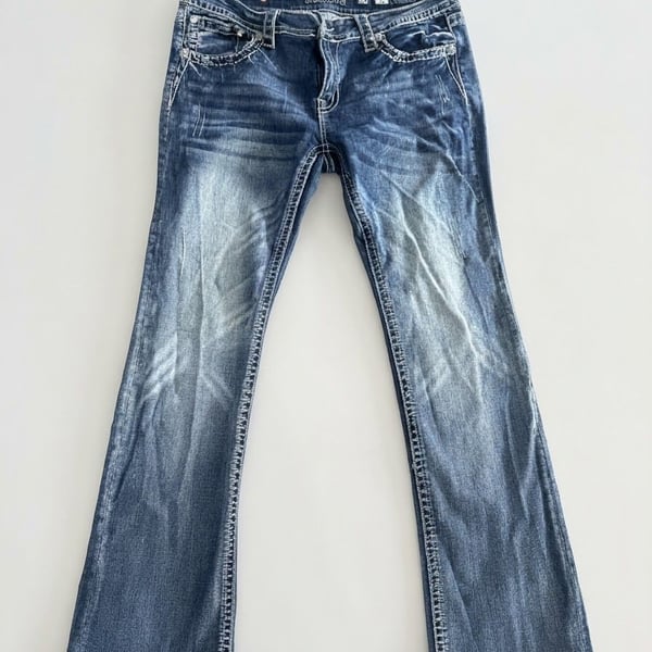 Miss Me Bootcut  Y2K Jeans Size 33 Blue Embellished Denim